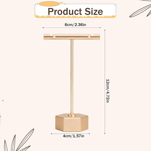 Metal T-Bar Earring Display Stand Gold Metal Earring T Bar Stand Earrings Display Storage Rack Single Small Earrings Hanger Displays Retail Earringes Displays Holder for Selling Photography Prop in Saudi Arabia