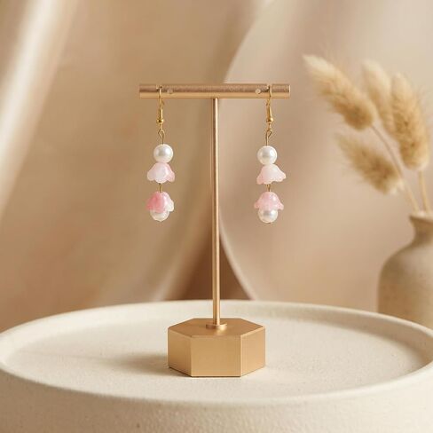 Metal T-Bar Earring Display Stand Gold Metal Earring T Bar Stand Earrings Display Storage Rack Single Small Earrings Hanger Displays Retail Earringes Displays Holder for Selling Photography Prop in Saudi Arabia
