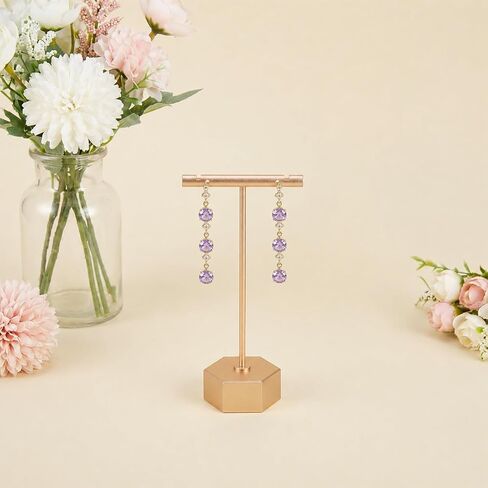 Metal T-Bar Earring Display Stand Gold Metal Earring T Bar Stand Earrings Display Storage Rack Single Small Earrings Hanger Displays Retail Earringes Displays Holder for Selling Photography Prop in Saudi Arabia