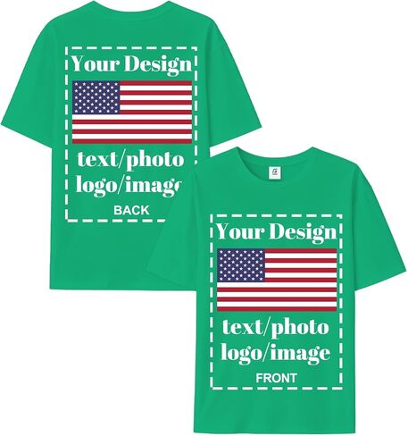 FEEGO Bespoke Printed Custom T Shirts 100% Cotton, Personalized Unisex Crewneck Tee with Your Custom Image & Text in Saudi Arabia
