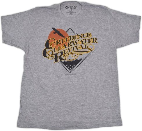 تي شيرت Liquid Blue Bayou Country Heather Vintage Band - قميص Creedence Clearwater Revival Concert للرجال in Kuwait