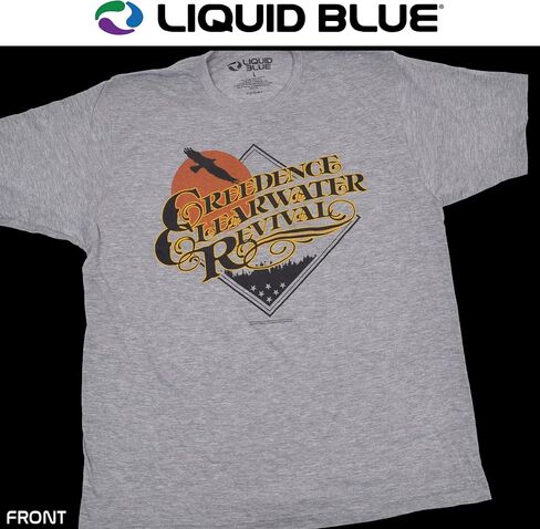 تي شيرت Liquid Blue Bayou Country Heather Vintage Band - قميص Creedence Clearwater Revival Concert للرجال in Kuwait