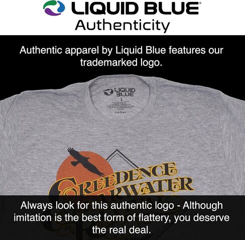 تي شيرت Liquid Blue Bayou Country Heather Vintage Band - قميص Creedence Clearwater Revival Concert للرجال in Kuwait