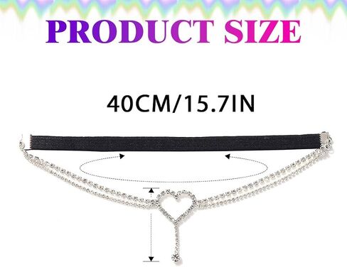 Rhinestone Garter Silver Heart Thigh Jewelry Layered Thigh Chain for Women in Saudi Arabia