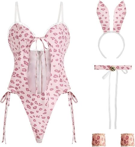 Sexy Cosplay Bunny Costume Anime Pink Rabbit Role Playing Lingerie For Women Bodysuit Bunny Suit With Rabbit Ears in Kuwait