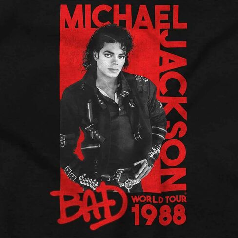 تي شيرت Michael Jackson Bad World Tour 1988 للسيدات ذو تصميم نحيف in Kuwait