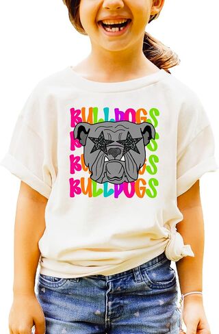 قميص Bulldogs Game Day للنساء والمراهقات، تي شيرت تميمة ملون لجرلي Bulldogs in Kuwait