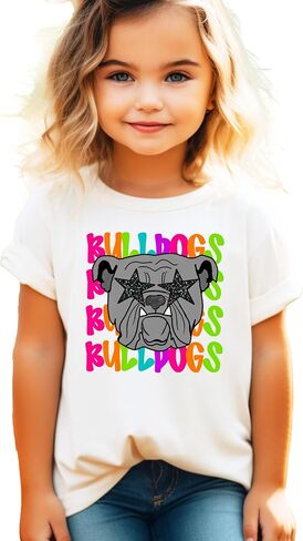 قميص Bulldogs Game Day للنساء والمراهقات، تي شيرت تميمة ملون لجرلي Bulldogs in Kuwait