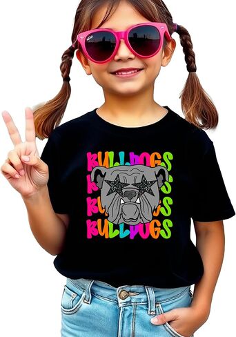 قميص Bulldogs Game Day للنساء والمراهقات، تي شيرت تميمة ملون لجرلي Bulldogs in Kuwait
