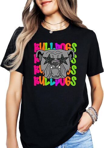 قميص Bulldogs Game Day للنساء والمراهقات، تي شيرت تميمة ملون لجرلي Bulldogs in Kuwait