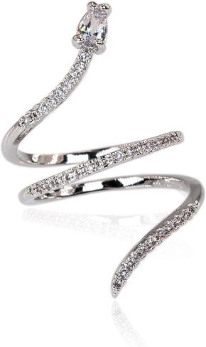 Dainty Snake Ring For Women Adjustable Diamond Layering Ring Cute Staement Crystal Ring Birthday Gifts Promise Ring Handmade Jewelry Gifts in Saudi Arabia