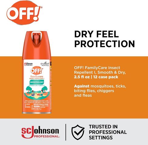 SC Johnson Professional Off! FamilyCare Insect Repellent, Smooth & Dry, 2.5 fl oz, 12 Count in Saudi Arabia