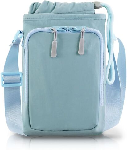 Nylon Cross Body Bag, Lightweight Phone Bag with Zipper, Drawstring, Small Shoulder Bag for Shopping in Saudi Arabia