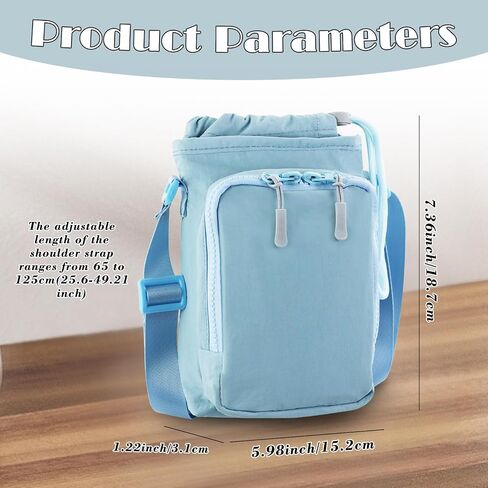 Nylon Cross Body Bag, Lightweight Phone Bag with Zipper, Drawstring, Small Shoulder Bag for Shopping in Saudi Arabia