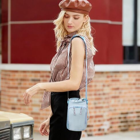 Nylon Cross Body Bag, Lightweight Phone Bag with Zipper, Drawstring, Small Shoulder Bag for Shopping in Saudi Arabia