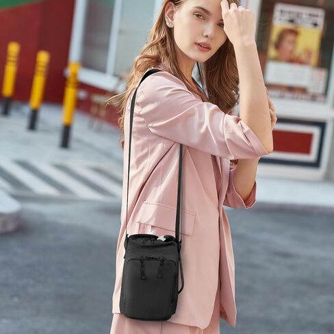 Nylon Cross Body Bag, Lightweight Phone Bag with Zipper, Drawstring, Small Shoulder Bag for Shopping in Saudi Arabia