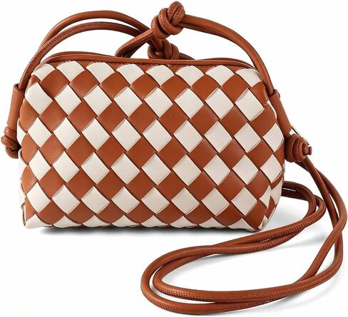 Woven Crossbody Bag for Women, Small Leather Evening Purses with Adjustable Shoulder Strap Shoulderbag in Saudi Arabia