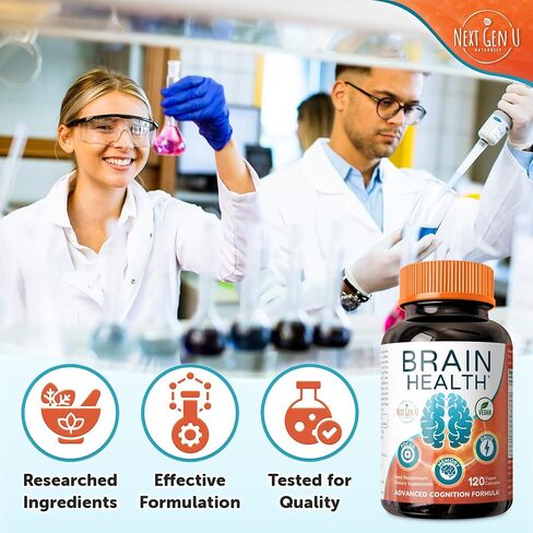 Brain Supplement - 120 Vegan Capsules - Dietary Nootropic May Help Memory, Cognitive Function & Focus - Formulation with Amino Acids, Polyphenols & B Vitamins - for Women, Men & Seniors - by NextGenU in Saudi Arabia