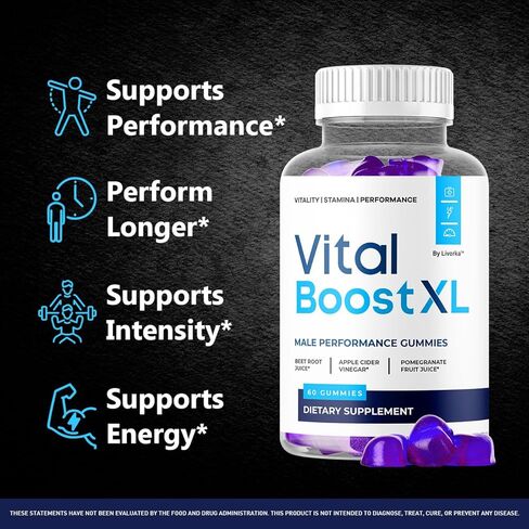 (2 Pack) Vital Boost XL Gummies - Official VitalBoost XL Gummys For Men Premium Natural Ingredients - Maximum Strength, Advanced Formula Support For Overall Health & Wellness, 120 Gummies For 2 Months in Kuwait