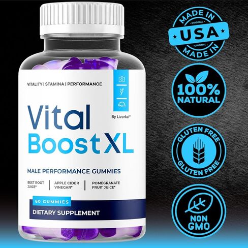 (2 Pack) Vital Boost XL Gummies - Official VitalBoost XL Gummys For Men Premium Natural Ingredients - Maximum Strength, Advanced Formula Support For Overall Health & Wellness, 120 Gummies For 2 Months in Kuwait