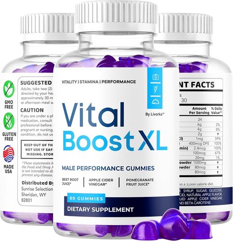(2 Pack) Vital Boost XL Gummies - Official VitalBoost XL Gummys For Men Premium Natural Ingredients - Maximum Strength, Advanced Formula Support For Overall Health & Wellness, 120 Gummies For 2 Months in Kuwait
