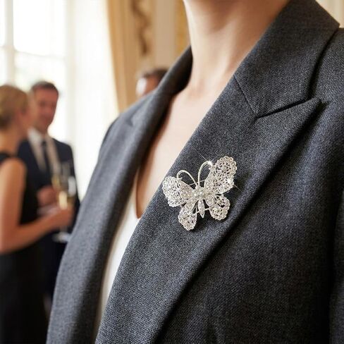 Sparkling Butterfly Brooch Pin for Women, Elegant Butterfly Lapel Pins,Rhinestone Animal Shape Brooch,Crystal Insect Lapel Pin,Dress Accessories Jewelry Gift for Women Daily Decoration in Saudi Arabia