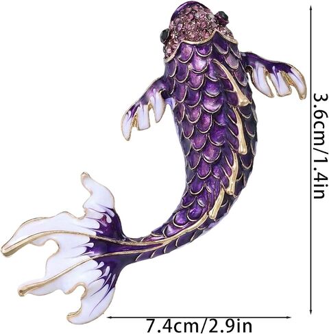 1 Brooches and Pins for Women, Blue Lucky Koi Fish Enamel Lifelike Pin, Brooches for Women Fashion Coat Pin Elegant Accessories in Saudi Arabia