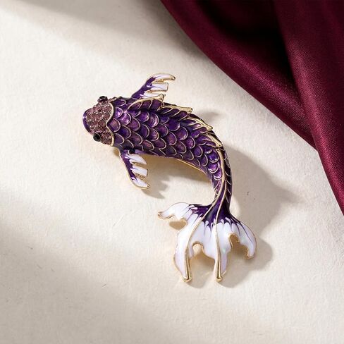 1 Brooches and Pins for Women, Blue Lucky Koi Fish Enamel Lifelike Pin, Brooches for Women Fashion Coat Pin Elegant Accessories in Saudi Arabia