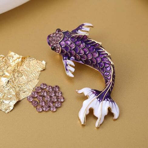 1 Brooches and Pins for Women, Blue Lucky Koi Fish Enamel Lifelike Pin, Brooches for Women Fashion Coat Pin Elegant Accessories in Saudi Arabia