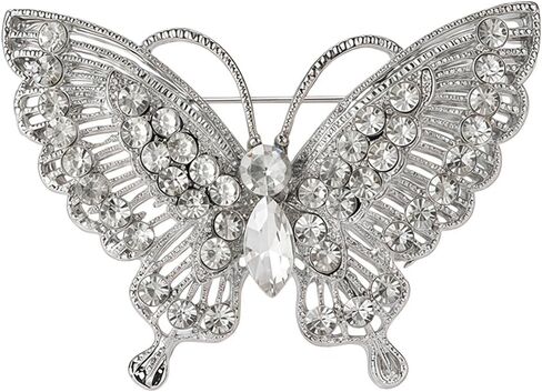 Rhinestone Butterfly Brooch for Women Sparkling Gold Silver Blue Black Crystal Big Butterfly Brooch Pin Cute Insect Pin Elegant Clothing Hat Bag Skirt Accessories Christmas Birthday Party Jewelry in Saudi Arabia