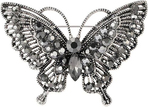 Rhinestone Butterfly Brooch for Women Sparkling Gold Silver Blue Black Crystal Big Butterfly Brooch Pin Cute Insect Pin Elegant Clothing Hat Bag Skirt Accessories Christmas Birthday Party Jewelry in Saudi Arabia