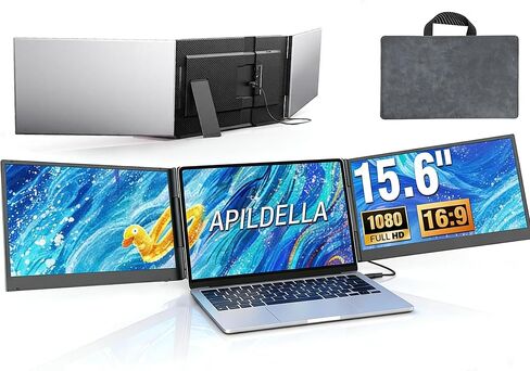 14'' Laptop Screen Extender 1080P, Portable Dual Monitor Extender for Laptops - USB C and HDMI, Plug-Play for Dual Display on Mac and Windows, Fits 13''-17.3'' Laptops in Kuwait