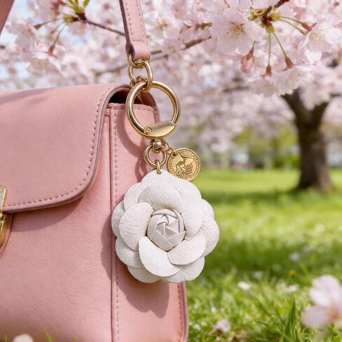 choice of all Flower Keychain Leather Bag Charm Floral Purse Charm Handbag Backpack Tote Accessory Spring Gift for Women in Kuwait