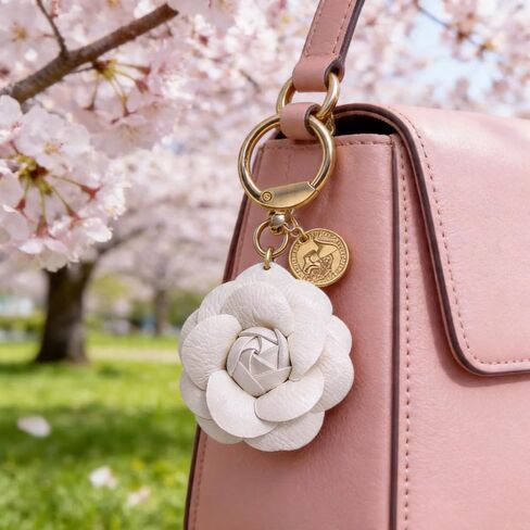 choice of all Flower Keychain Leather Bag Charm Floral Purse Charm Handbag Backpack Tote Accessory Spring Gift for Women in Kuwait