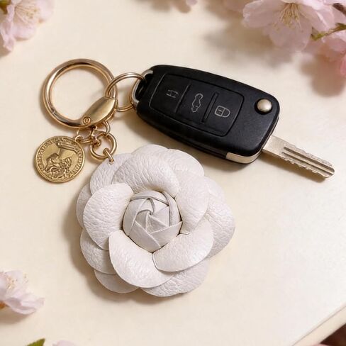 choice of all Flower Keychain Leather Bag Charm Floral Purse Charm Handbag Backpack Tote Accessory Spring Gift for Women in Kuwait