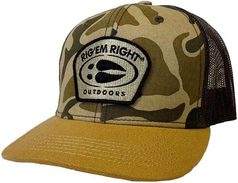Rig'Em Right Outdoors Old School Camo Mesh Back Hat - Hoof Logo in Saudi Arabia