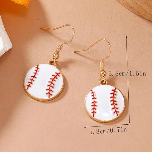 Baseball Earrings Sports Ball Shape Dangle Earrings Baseball Bat Drop Earrings for Women Baseball Fan Jewelry Gifts in Saudi Arabia