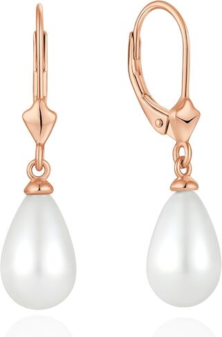 Pearl Earrings For Women 14K Yellow Gold/White Gold/Rose Gold Plated Sterling Silver Dangle Drop Earring Jewelry Gift in Saudi Arabia