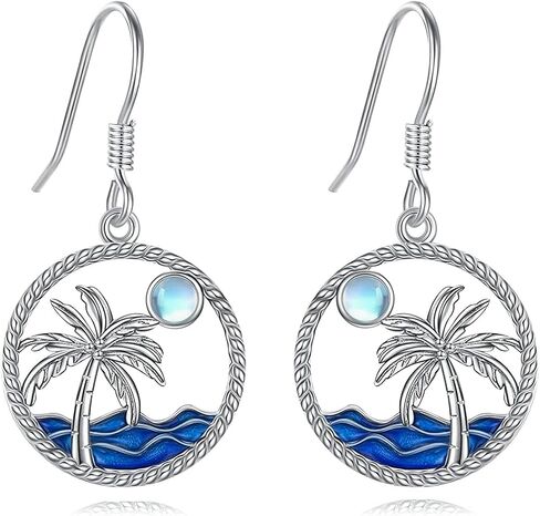 Ocean Waves Beach earrings Coconut Tree Earrings Tropical Jewelry for Women in Saudi Arabia
