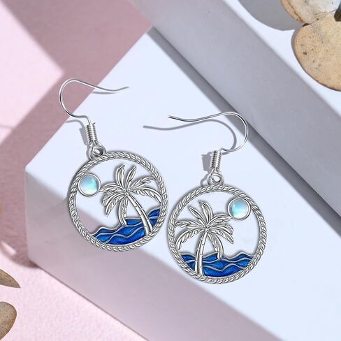 Ocean Waves Beach earrings Coconut Tree Earrings Tropical Jewelry for Women in Saudi Arabia