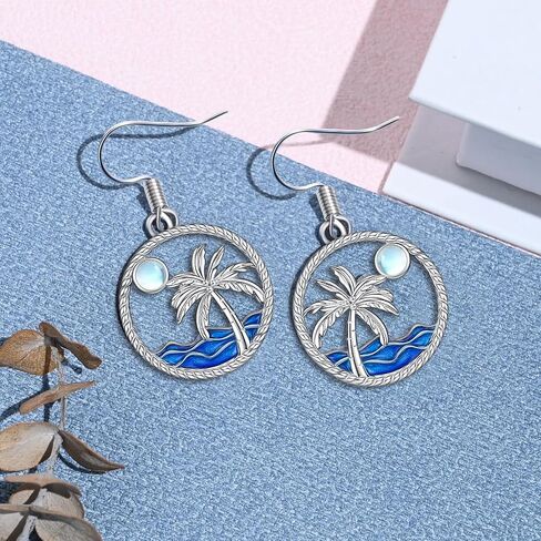 Ocean Waves Beach earrings Coconut Tree Earrings Tropical Jewelry for Women in Saudi Arabia