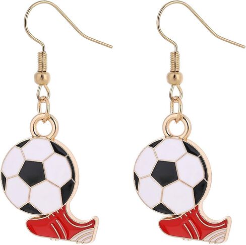 Dainty Soccer Earrings Enamel Football Cleats Dangle Drop Earrings Sports Themed Jewelry for Soccer Fans Women in Saudi Arabia