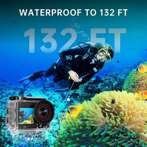 Action Camera 4K 30MP, EIS 2.0 Stabilization, 2.4" Touch Screen for Outdoor Sports in Kuwait