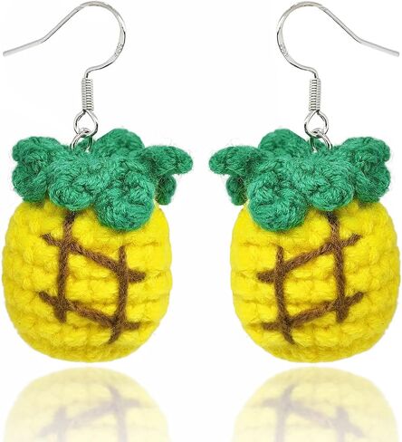 Handmade Cute Crochet Earrings for Women, Small Fruit Earrings For Holiday Gifts in Kuwait