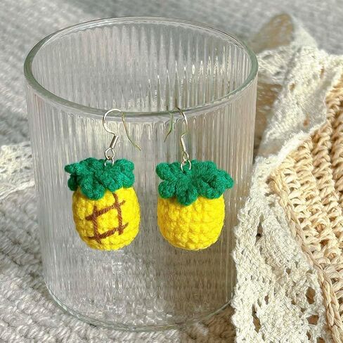 Handmade Cute Crochet Earrings for Women, Small Fruit Earrings For Holiday Gifts in Kuwait