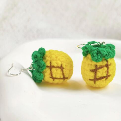 Handmade Cute Crochet Earrings for Women, Small Fruit Earrings For Holiday Gifts in Kuwait