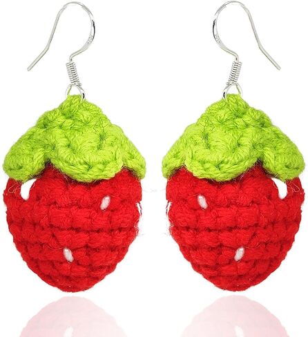 Handmade Cute Crochet Earrings for Women, Small Fruit Earrings For Holiday Gifts in Kuwait