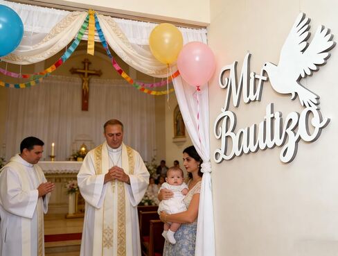 Decorative Mi Bautizo Sign,Wooden Religious Baptism Wall Decor, Children's Birthday Party Decoration,for Baptism,Bedroom,Garden, Birthday, Christmas,Para Niño Niña,Baby Shower in Saudi Arabia