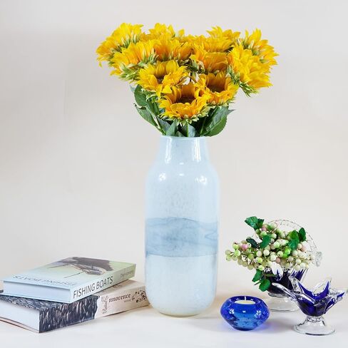 Sunflowers Artificial Flowers with Golden Yellow Long Stem Artificial Flower 10 Pcs for Home Decoration,Spring Easter Flowers,Wedding Arrangement(Golden Yellow) in Saudi Arabia