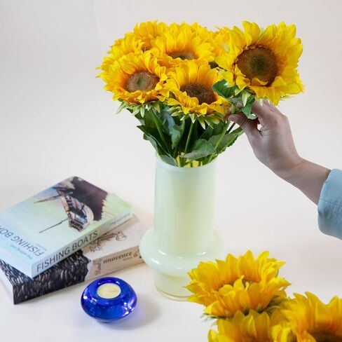 Sunflowers Artificial Flowers with Golden Yellow Long Stem Artificial Flower 10 Pcs for Home Decoration,Spring Easter Flowers,Wedding Arrangement(Golden Yellow) in Saudi Arabia